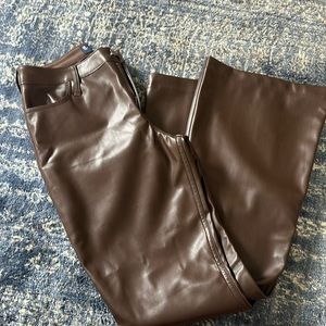 brand new without tag hollister brown leather flare pants